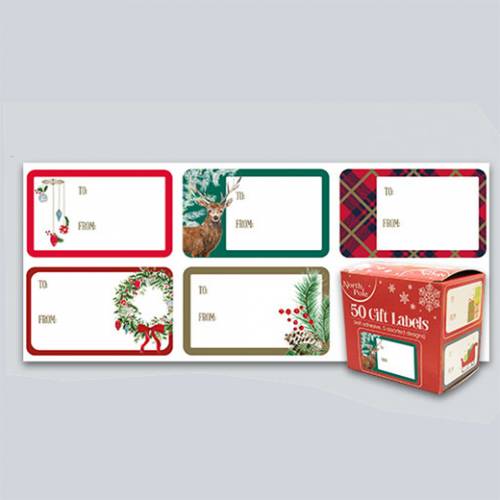 Stickers Natale SegnaNome per Pacchi 50pz Natale