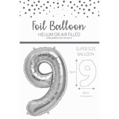 Palloncino Mylar 65x48cm Argento_Numero 9