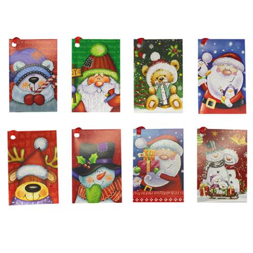 Biglietto Chiudipacco con Filo 5,5x8cm 8pz Natale