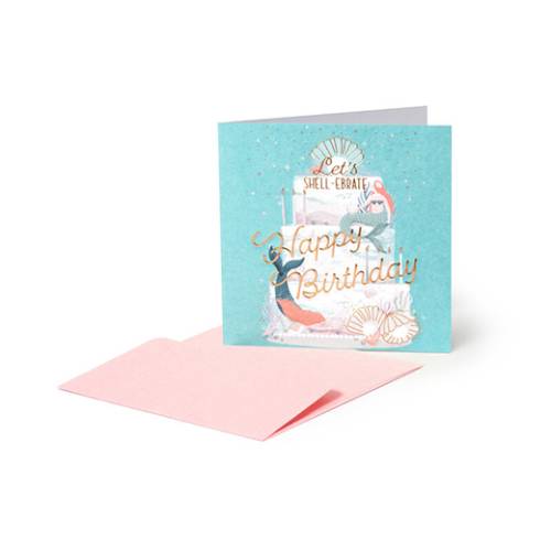 Biglietto Compleanno 7x7cm - Legami Mermaid Cake