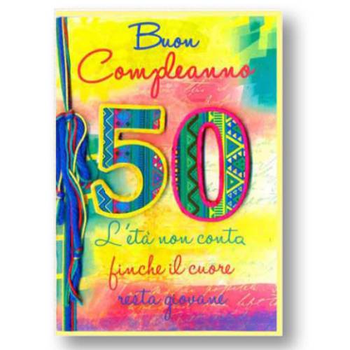 Biglietto Compleanno-50 anni 12x18cm