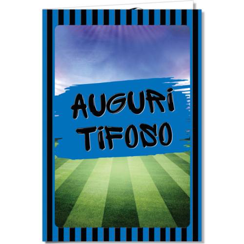 Biglietto Compleanno 12x18cm Nero-Azzurro